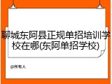 聊城东阿县正规单招培训学校在哪(东阿单招学校)