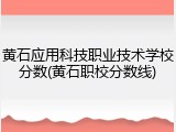 黄石应用科技职业技术学校分数(黄石职校分数线)