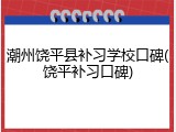 潮州饶平县补习学校口碑(饶平补习口碑)