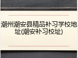 潮州潮安县精品补习学校地址(潮安补习校址)
