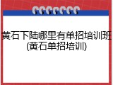 黄石下陆哪里有单招培训班(黄石单招培训)
