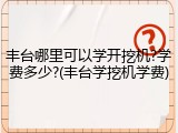 丰台哪里可以学开挖机?学费多少?(丰台学挖机学费)