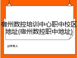 宿州数控培训中心职中校区地址(宿州数控职中地址)