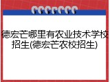 德宏芒哪里有农业技术学校招生(德宏芒农校招生)