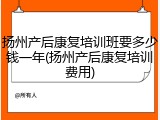 扬州产后康复培训班要多少钱一年(扬州产后康复培训费用)