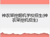神农架挖掘机学校招生(神农架挖机招生)