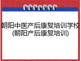 朝阳中医产后康复培训学校(朝阳产后康复培训)