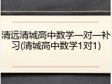 清远清城高中数学一对一补习(清城高中数学1对1)