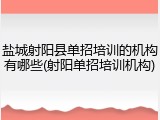 盐城射阳县单招培训的机构有哪些(射阳单招培训机构)