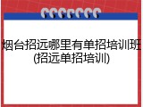 烟台招远哪里有单招培训班(招远单招培训)