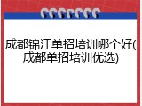 成都锦江单招培训哪个好(成都单招培训优选)