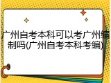 广州自考本科可以考广州编制吗(广州自考本科考编)