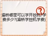 灞桥哪里可以学开挖机?学费多少?(灞桥学挖机学费)