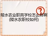 陵水农业职高学校怎么样啊(陵水农职校如何)