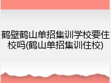 鹤壁鹤山单招集训学校要住校吗(鹤山单招集训住校)