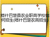 喀什巴楚县农业职高学校如何招生(喀什巴楚农高招生)