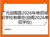 广元剑阁县2026年单招培训学校有哪些(剑阁2026单招学校)