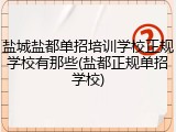 盐城盐都单招培训学校正规学校有那些(盐都正规单招学校)