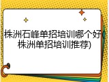 株洲石峰单招培训哪个好(株洲单招培训推荐)