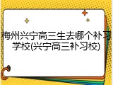 梅州兴宁高三生去哪个补习学校(兴宁高三补习校)