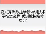 嘉兴秀洲数控维修培训技术学校怎么样(秀洲数控维修培训)