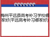 梅州平远县高考补习学校哪家好(平远高考补习哪家好)