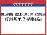 蚌埠蚌山单招培训机构哪家好(蚌埠单招培训优选)