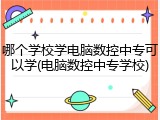 哪个学校学电脑数控中专可以学(电脑数控中专学校)