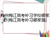 梅州梅江高考补习学校哪家好(梅江高考补习哪家强)