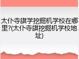 太仆寺旗学挖掘机学校在哪里?(太仆寺旗挖掘机学校地址)