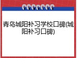 青岛城阳补习学校口碑(城阳补习口碑)