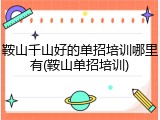 鞍山千山好的单招培训哪里有(鞍山单招培训)