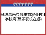 潍坊昌乐县哪里有农业技术学校啊(昌乐农校在哪)