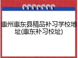 惠州惠东县精品补习学校地址(惠东补习校址)