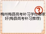 梅州梅县高考补习学校哪家好(梅县高考补习推荐)