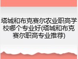 塔城和布克赛尔农业职高学校哪个专业好(塔城和布克赛尔职高专业推荐)