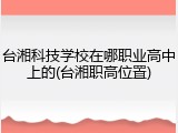 台湘科技学校在哪职业高中上的(台湘职高位置)