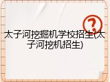 太子河挖掘机学校招生(太子河挖机招生)