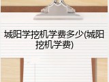 城阳学挖机学费多少(城阳挖机学费)