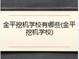 金平挖机学校有哪些(金平挖机学校)
