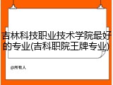 吉林科技职业技术学院最好的专业(吉科职院王牌专业)