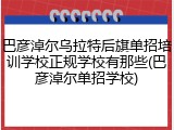 巴彦淖尔乌拉特后旗单招培训学校正规学校有那些(巴彦淖尔单招学校)