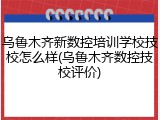 乌鲁木齐新数控培训学校技校怎么样(乌鲁木齐数控技校评价)