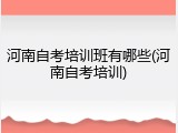 河南自考培训班有哪些(河南自考培训)