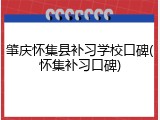 肇庆怀集县补习学校口碑(怀集补习口碑)