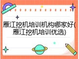 雁江挖机培训机构哪家好(雁江挖机培训优选)