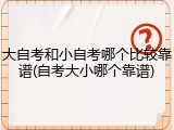 大自考和小自考哪个比较靠谱(自考大小哪个靠谱)