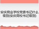 安庆商业学校党委书记什么级别(安庆商校书记级别)