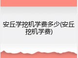 安丘学挖机学费多少(安丘挖机学费)