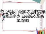 克拉玛依白碱滩农业职高录取线是多少(白碱滩农职高录取线)
